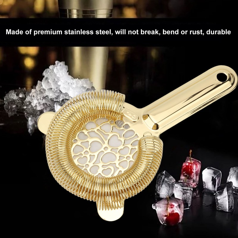 Cocktail Strainer Stainless Steel Gorgeous Glossy Bartending Ice Strainer for