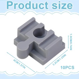 GXGM 10-Piece Set Track Connectors for Brio Duplo System Connectors, 4 x 3.2 x 1.9 cm Compatible Adapter Track Connector, Universally Combines Both Systems Together, Rail Connector (Grey, A)