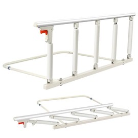 Bed Rail for Elderly Adult Safety Guard Rail with Sponge Paddings Folding Bedside Assistant Rail Support for Seniors Pregnant Women Post-Operative Patients fits 5-8 inch Mattress 300lbs Capacity