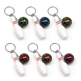 AORHOFJ Pack of 6 Mini Bowling Keyrings, Bowling Keyring, Bowling Children's Birthday Gift Keyring, Bowling Sports Memorabilia Toy, Party Gift Key Ring