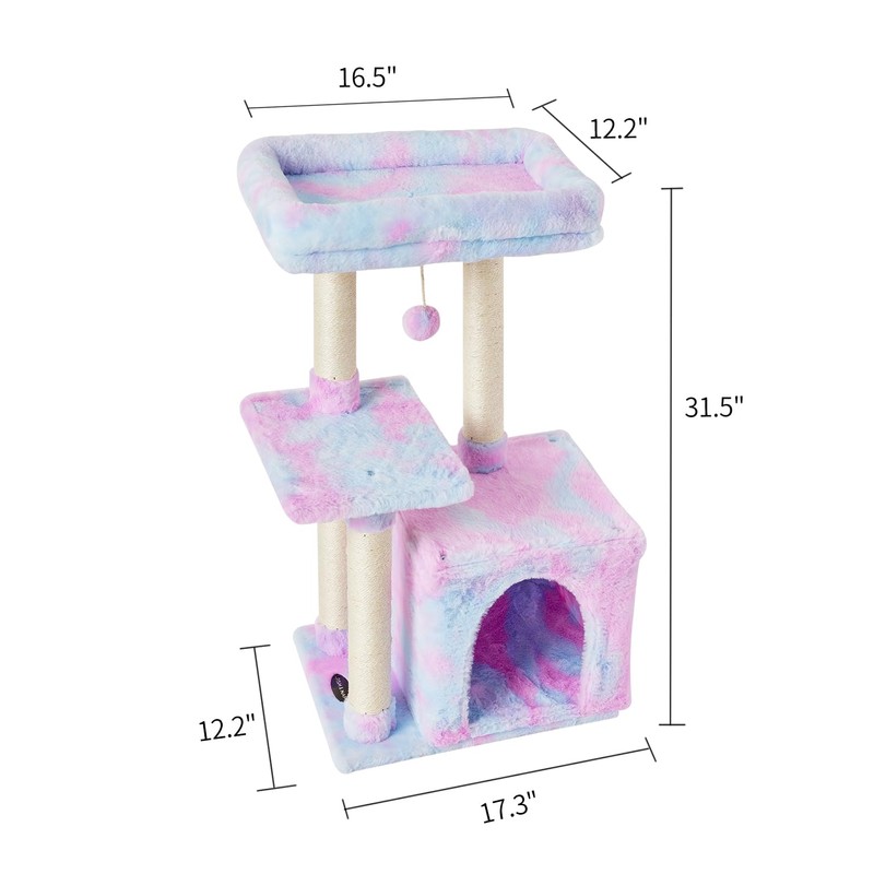 FISH&NAP Cute Cat Tree Kitten Cat Tower for Indoor Cat