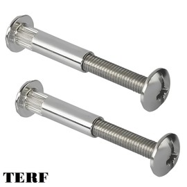 TERF® M4 (4mm) Furniture Connecting Inter Screw Bolt Size Male 15mm and Sleeve Size Female 27mm Adjustable Length Fixing Male to Female Sleeves (26mm to 35mm) Screws Bolts Nuts – Pack of 20