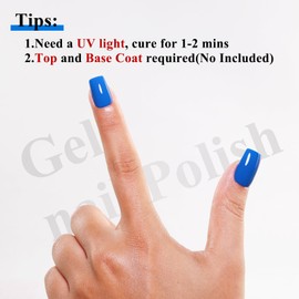 Imtiti Electric Blue Gel Nail Polish, Blue UV Gel Polish for Nail Art Soak off UV Led