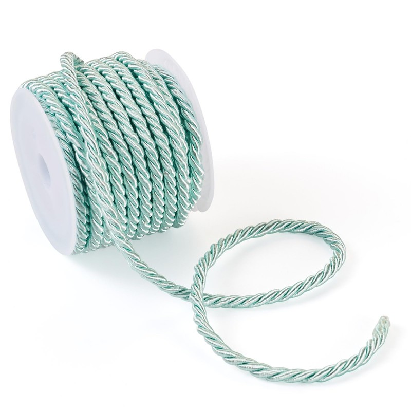 Beadthoven 1 Roll/5.46 Yards 3mm Braided Cord Light Green 3-Ply