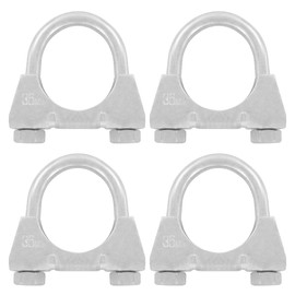 Set of 4 U Bracket Pipe Clamps M8 x 36 mm Extremely Durable Galvanised Steel Mounting Clamps (Pack of 4 M8 x 36 mm)