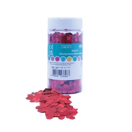 Chunky Glitter | 6mm Hexagon Glitter | 200 Grams tub | Shaker lid Easy Pouring | Glitter Art (Red)
