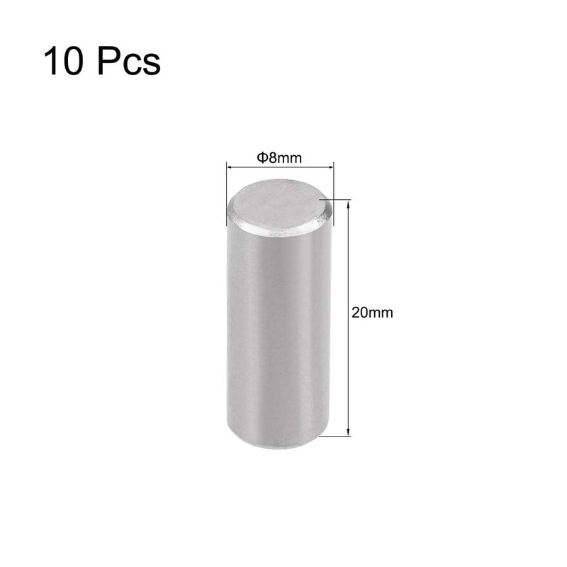 TOP-VIGOR 10Pcs 8mm x 20mm Dowel Pins Shelf Support Pegs,
