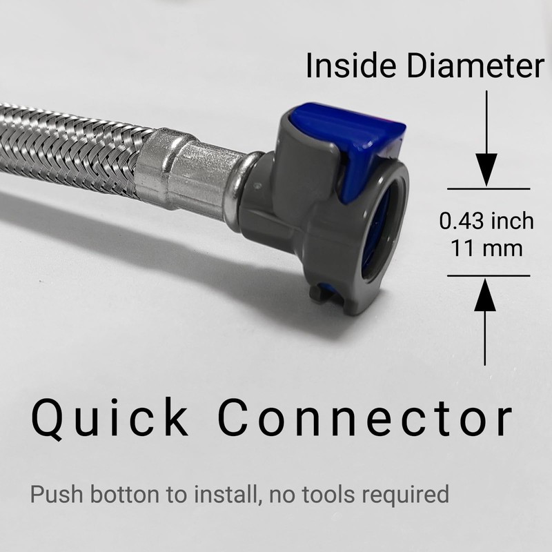 Quick Connect Faucet Water Supply Lines, 12 Inch, Widespread Bathroom