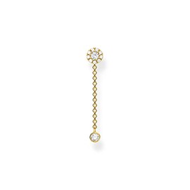 Thomas Sabo H2237-414-14 Women's Single Earring Gold Zirconia 925 Sterling Silver, Silver, Cubic Zirconia
