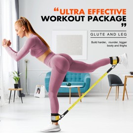 Resistance Bands Set, Ankle Resistance Bands with Cuffs, Glutes Workout Equipment, Legs Resistance Bands with Ankle Strap for Women & Men, Home Gym Exercise Equipment