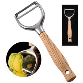 Laoxiongtou Stainless Steel Potato Peeler,Professional Veggie Peelers For Kitchen,Ergonomic Solid Wood Anti Slip Handle,Swivel Fruit Peeler Featuring Sharp And Durable Blades,Can Be Quickly Peeled
