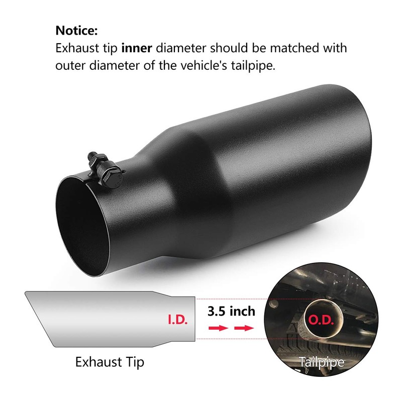 A-KARCK Exhaust Tip 3.5 Inch Inlet, 3.5" Inlet 5" Outlet