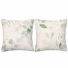 Botanical Plant Throw Pillow Covers Set of 2,Green Gold Floral