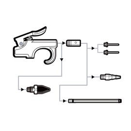 7 Pcs Air Compressor Blower Kit, 90PSI Air Nozzle Blow Gun, 1/4 inch Air Duster Gun Pneumatic Air Compressor Accessories Dust Cleaning Tool