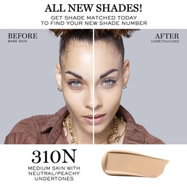 Lancôme Teint Idole Ultra Wear Buildable Full Coverage Foundation - Longwear & Waterproof - Natural Matte Finish - 310N (Medium Skin with Neutral/Peachy Undertones), 1 Fl Oz