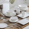HOMBENE White Dinner Plates Set of 4, 10.5 inch Porcelain