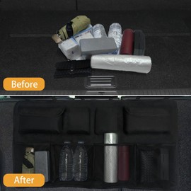 Fycarni Car Trunk Organizer, Backseat Hanging Storage with Adjustable Straps,Large Capacity Backseat Hanging Trunk Organizer for Sedan, SUV, Truck