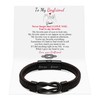 MOOGEEN Anniversary Birthday Gifts for Him Boyfriend Braided Leather Bracelet