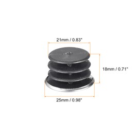 HARFINGTON Post End Cap Cover, 16pcs 25mm(1") Fence Post Cap Steel Head Round Pipe Tube Cover Insert Plug for Guardrail Railing, 21x18mm(IDxH)