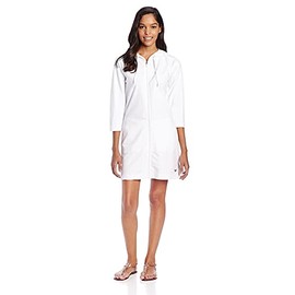 Speedo Women's UV Cover Up Aquatic Quarter Sleeve Robe Solid - White, Small
