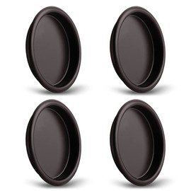 HOMOTEK 4 Pack Closet Door Finger Pull 2-1/8”, Easy Snap in Installation, Oil Rubbed Bronze,Fits a 5/16”Depth x 2-1/8" Diameter Opening Hole