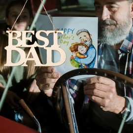 Dad Fathers Day Tree Decorations and Ornaments Best Dad Wall Decor Dad Sign for Home Decor Dad Birthday Decorative Signage from Daughter Dad Plaque from Son Daddy Hanging Sign Dad Party Supplies 5Pcs