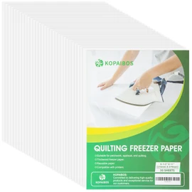 KOPAIBOS Freezer Paper Sheets for Quilting & Crafts - 8.5x11 Inches, 30 Sheets - Heavy Duty, Laser & Inkjet Printable Wax Paper for Quilters, Applique & Sewing Projects