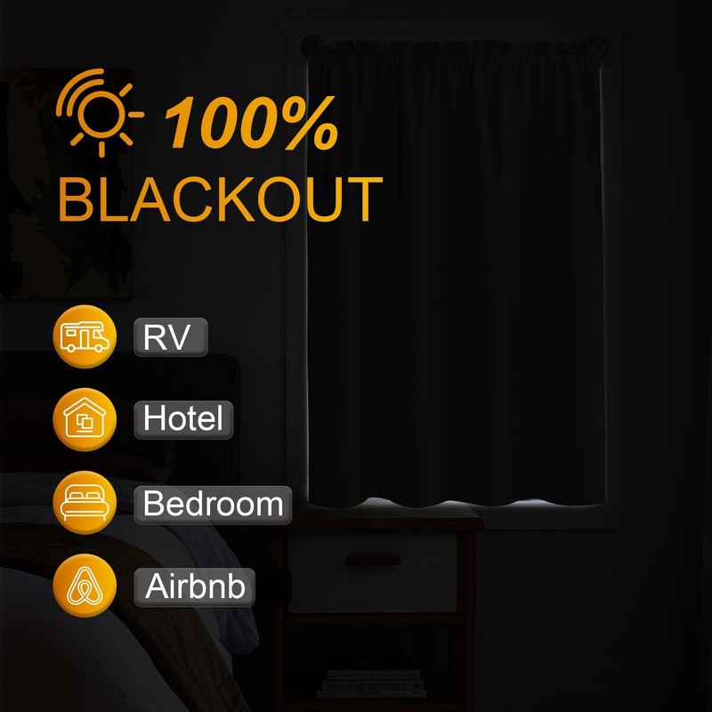 NICETOWN RV 100% Black Out Curtains for Camper Window, Lightweight