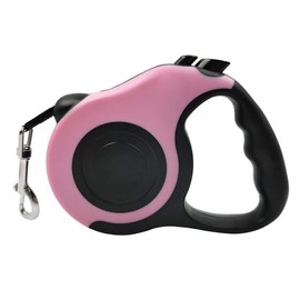 GLOGLOW Correa Retráctil para Perros, Caminar Pequeños, Medianos y Grandes, Control de Botón, Manija Ergonómica, Correa Caminar (Rosa)