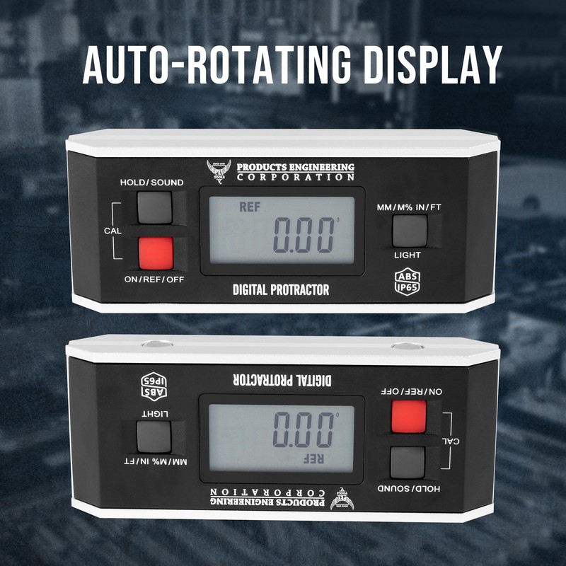 Digital Inclinometer, 360° Protractor Angle Finder Level, Magnetic V-Groove Base