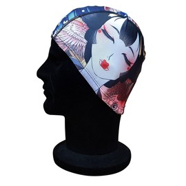 Blue Reef Stunning Asian Oriental Art Inspired Graphic Designs Spandex Elasticated Pull On Swim Cap For All Ages 3+ Years (Oriental Lady)