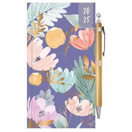 2025 Slim Week to View Constellations on Metallic Designer Diary (Stripes)