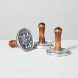 3pc Metal & Wood Snowflake Cookie Press Set - Hearth & Hand with Magnolia