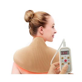 Weighted Heating Pad for Neck and Shoulders and Back, 360° Wrap X-Large Neck Warmer, Washable Heated Neck Wrap with 5 Temperatures & 12 Timers, Lunilax Birthday Gifts for Women Mom Dad Elderly