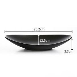 Soulnioi Black Jewelry Dish Trinket Tray Ring Dish Bathroom Vanity Tray Creative Decorative Organizer Display Plate for Entryway, Bathroom, Countertop - 10 inch