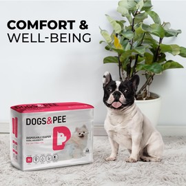 Dog´s Care – Disposable Hygienic Diaper for Female Dogs – Ultra-Absorbent, Comfortable – Size M – 13,2 lbs to 28,6 lbs – 48 Units