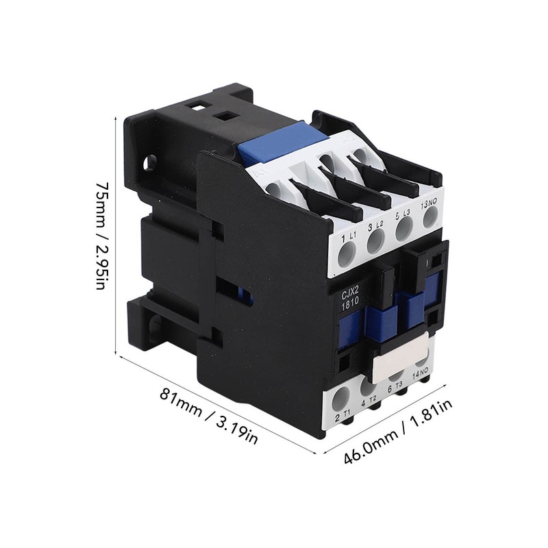 CJX2-18 AC Contactor DIN Rail AC Contactor Normally Copper Coil