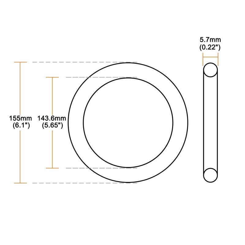 sourcing map Metric Nitrile Rubber O-Rings Seal 155 mm OD
