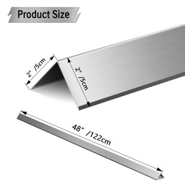 Aluminium Alloy Metal Corner Guards 12 Pieces, Metal Wall Corner Protection Guards (2x2x48 Inch)，L-Shaped Bright Silver Right-Angle Corner Protector
