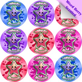 120 Mixed Berry Well Done 30mm Scented Reward Stickers for Teachers, Parents and Party Bags