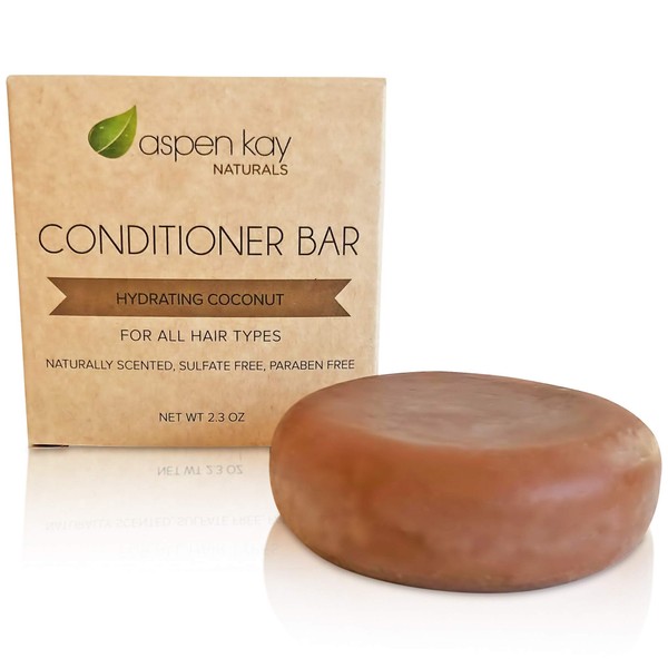 Solid Conditioner Bar, Made With Natural & Organic Ingredients, All Hair Types, Sulfate-Free, Cruelty-Free & Vegan 2.3 Ounce Bar (Hydrating Coconut)