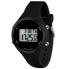 Women LED Display Elecreonic Watch Fashion Chrono Alarm Digital Clock Woman Outdoor Sport Wirstwatch (B-All Balck)