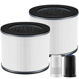 AP-T10FL Replacement Filter for HoMedics AP-T10-BK and AP-T10-WT Air Purifier, 360-Degree Efficient AP-T10 Filter, 2 Pack