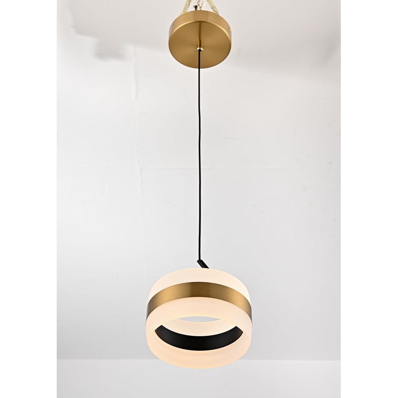 DANSEER Mid Century Modern Gold LED Pendant Light, Mini Hanging