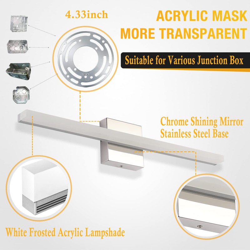 Combuh LED Vanity Lights Bar 24 Inch Bathroom Light Fixtures