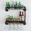 BOTAOYIYI Wine Rack Wall Mounted 2 Tier, Hanging Floating Small