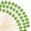 100 Pcs Green Monstera Leaf Cocktail Picks 5 Inch Long