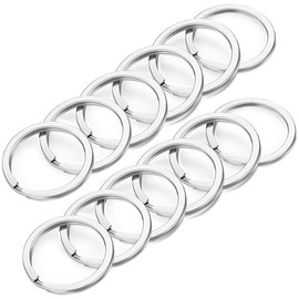 Gkeygo Key Rings, 12 pcs Stainless Steel Key Ring for Keychains, 1.1inch Flat Split Keychain Ring for Car Keys Dog Ring Tag Lanyards Home School Office DIY, Silver