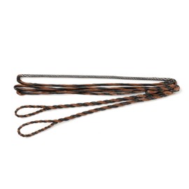 Deerseeker Flemish D97 Bow String Handmade Twist Bowstring 16 Strands 54-70in Fast Flight for Traditional Longbow Recurve Bow Replacement Archery Accessories (Brown+Black, AMO 60"(Actual Length 56"))