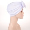 beauty YFJH Womens Bowknot Stretch Hijab Turban Headwear Cap (White)